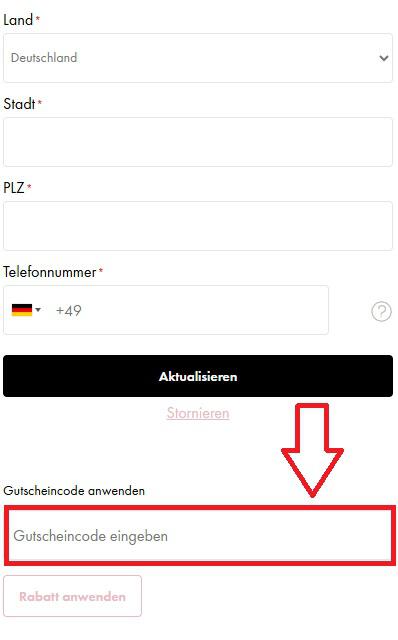 Screenshot vom Warenkorb mit Eingabefeld zum Einlösen vom My Jewellery-Gutschein