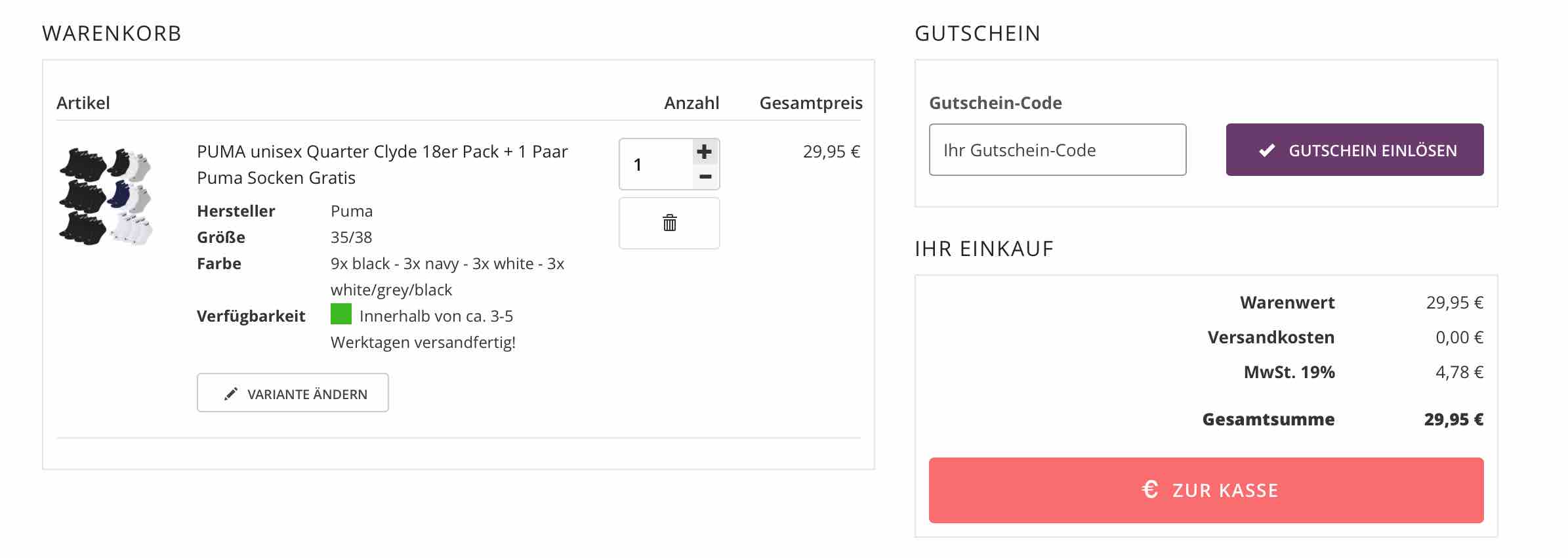 MyBodywear Gutschein im Warenkorb einlösen
