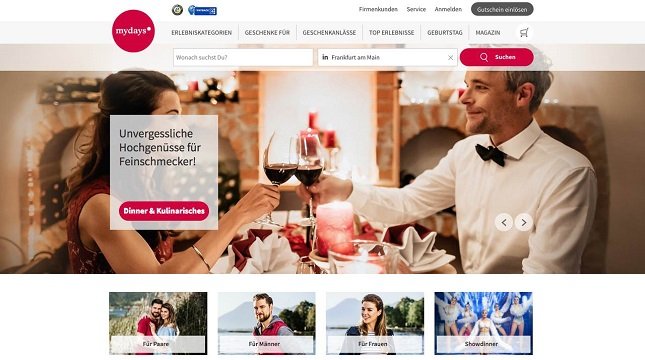 Feinschmecker Angebote auf der Mydays Startseite