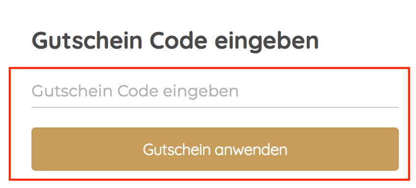 Eingabefeld für den myphotobook Gutschein im Warenkorb des Online-Shops