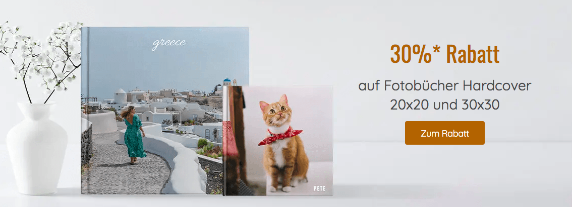 Tolle Angebote für Fotobücher mit 30 % Rabatt bei myphotobook im Online-Shop