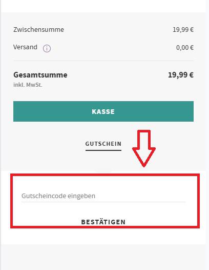Screenshot von der Bestellübersicht, um deinen napo-shop Gutschein einzulösen