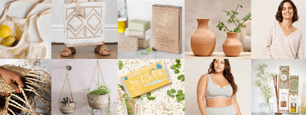 Natural Collection ways to save banner featuring a product selection of what the company sells, including a woman in maternity clothing and some beauty products