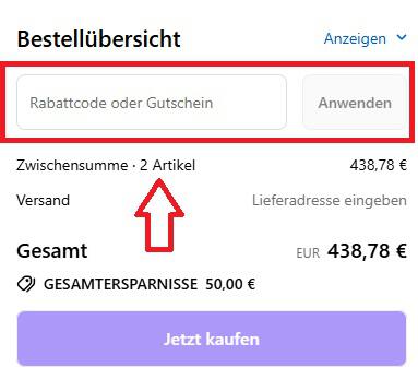 Screenshot von der Bestellübersicht um deinen Neakasa Gutschein einzulösen