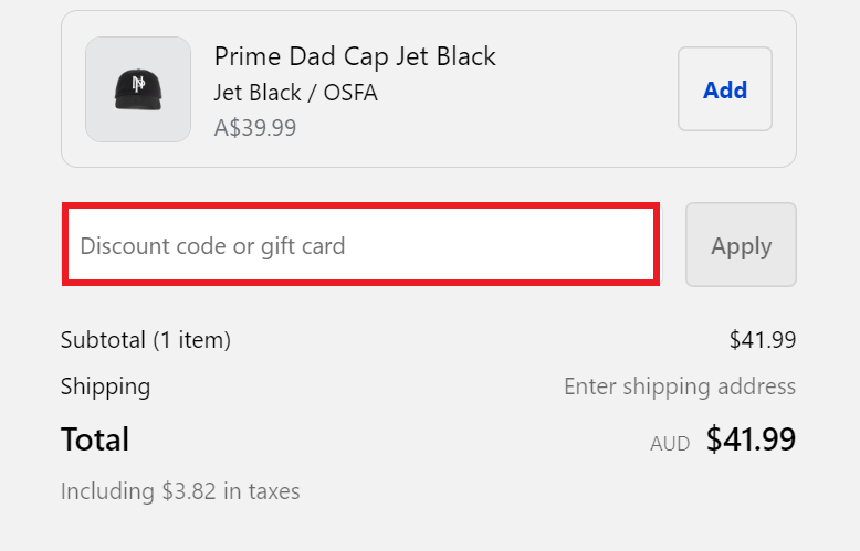 Neverland Store coupon code redemption box image