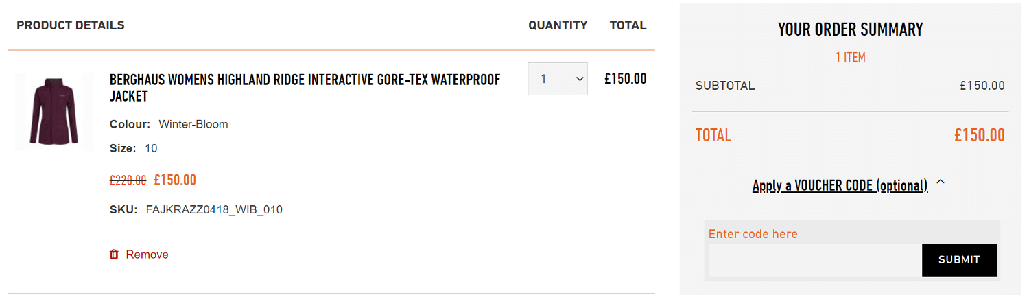 Nevisport discount code application at checkout