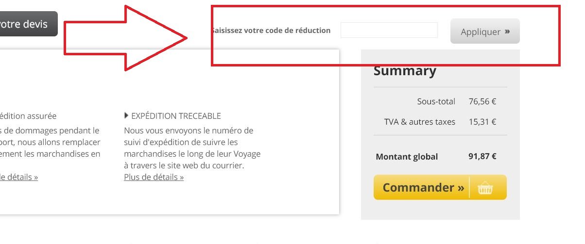 Utilisation du code promo NoflyStore