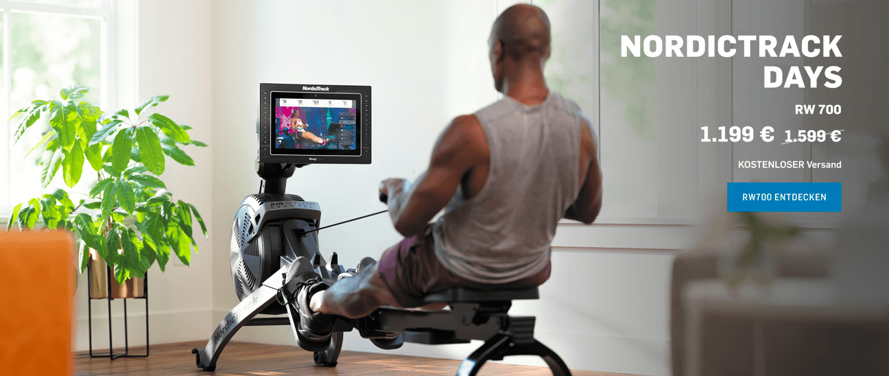 Online-Shop von Nordic Track mit Rudermaschine im Angebot