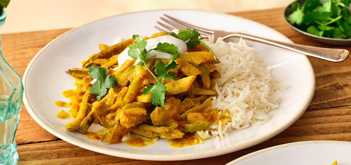 Ocado cost effective meals image showing a Banana peel curry