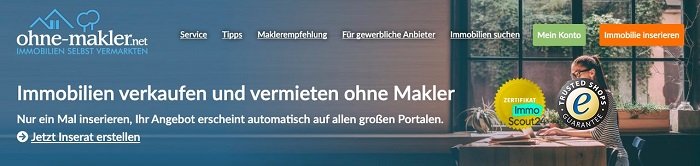 Banner für die Ohne-Makler.net Gutscheinseite: Ohne-Makler.net Rabatte und Aktionen für Immobilien