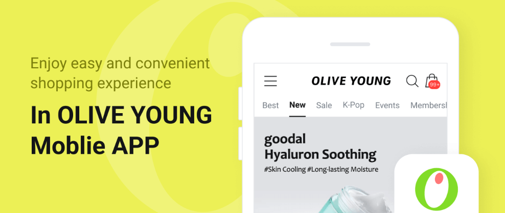 Olive Young savings image displaying promotional material for the Olive Young app