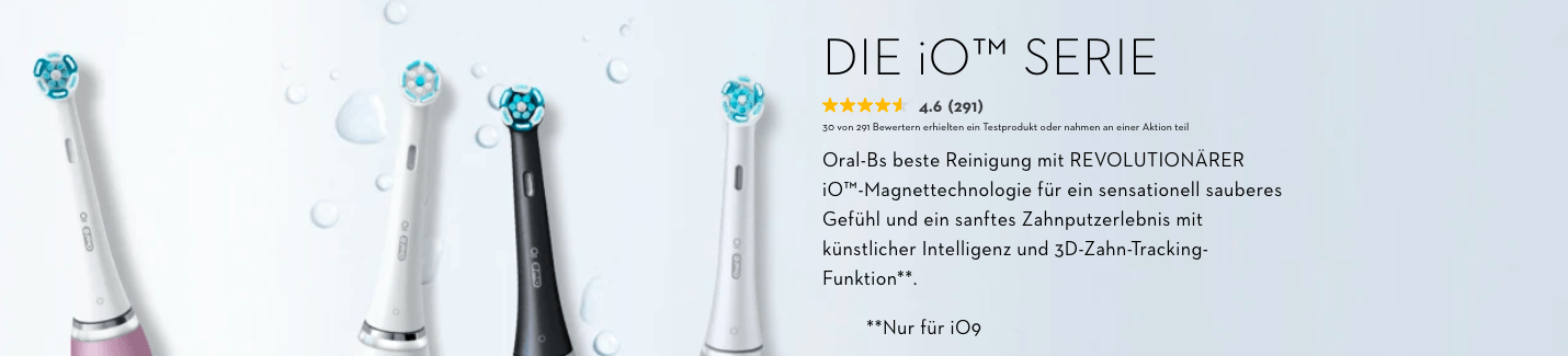 Vergleiche elektrische Zahnbürsten der iO Serie bei Oral-B