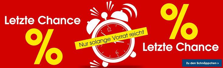 Prozentalarm auf dem Banner für den Letzte Chance Ausverkauf von OTTO Office