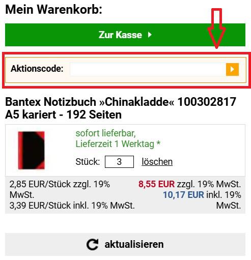 Eingabefeld von deinem OTTO Office Gutschein