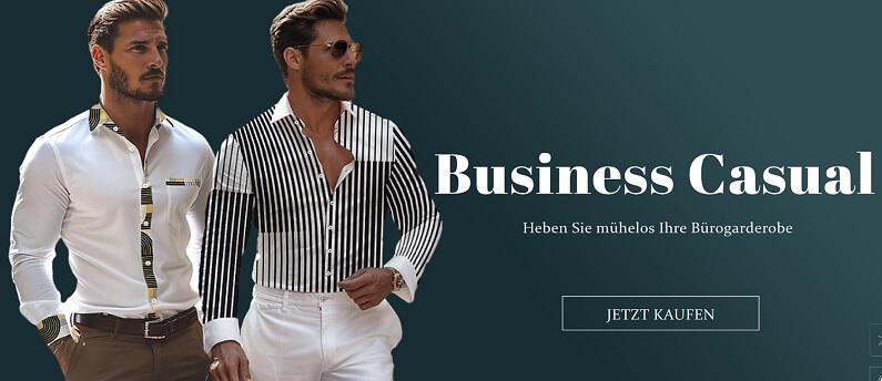 Mann präsentiert die Ouku Business-Bekleidung für Herren
