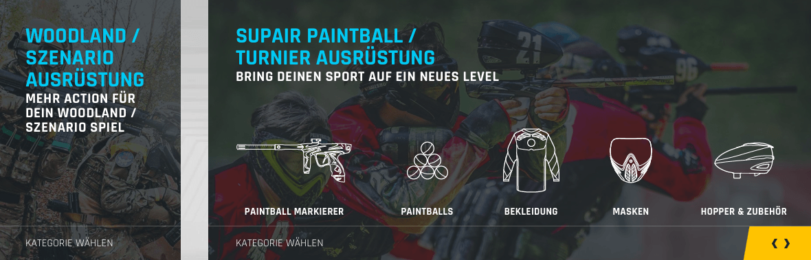 Paintball Sports Sortiment mit großer Auswahl an Produkten