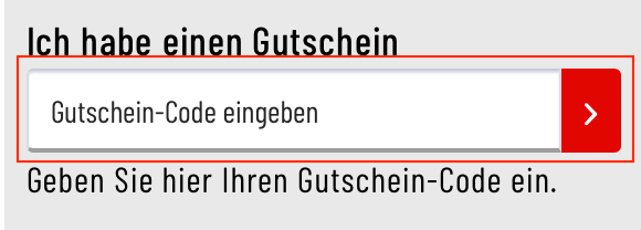 Eingabefeld für den Paligo-Gutschein im Warenkorb