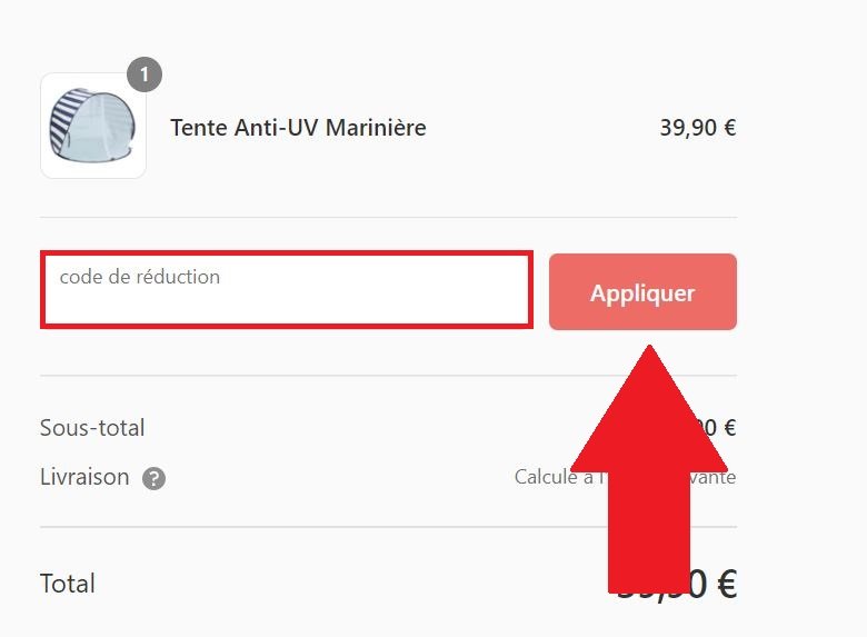 Panier de commande avec emplacement pour codes promo Babymoov