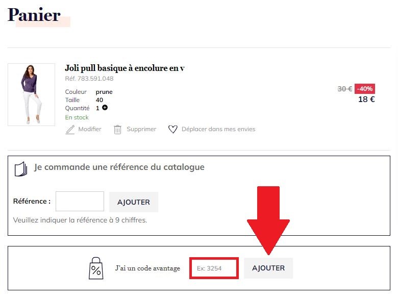 Encadré pour codes promo Helline