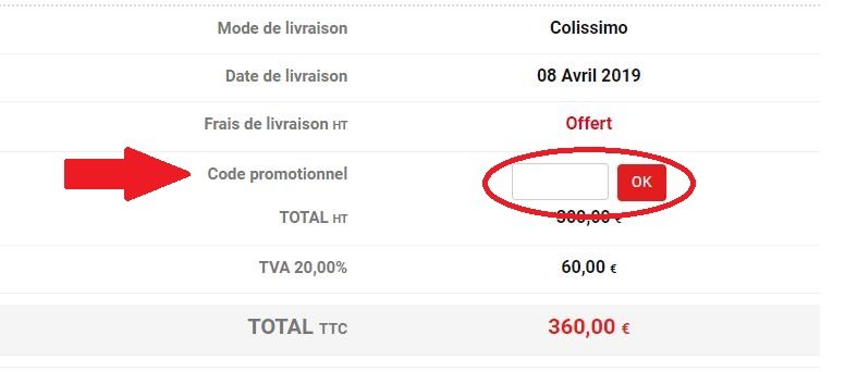 Panier commande code promo Copy-Top