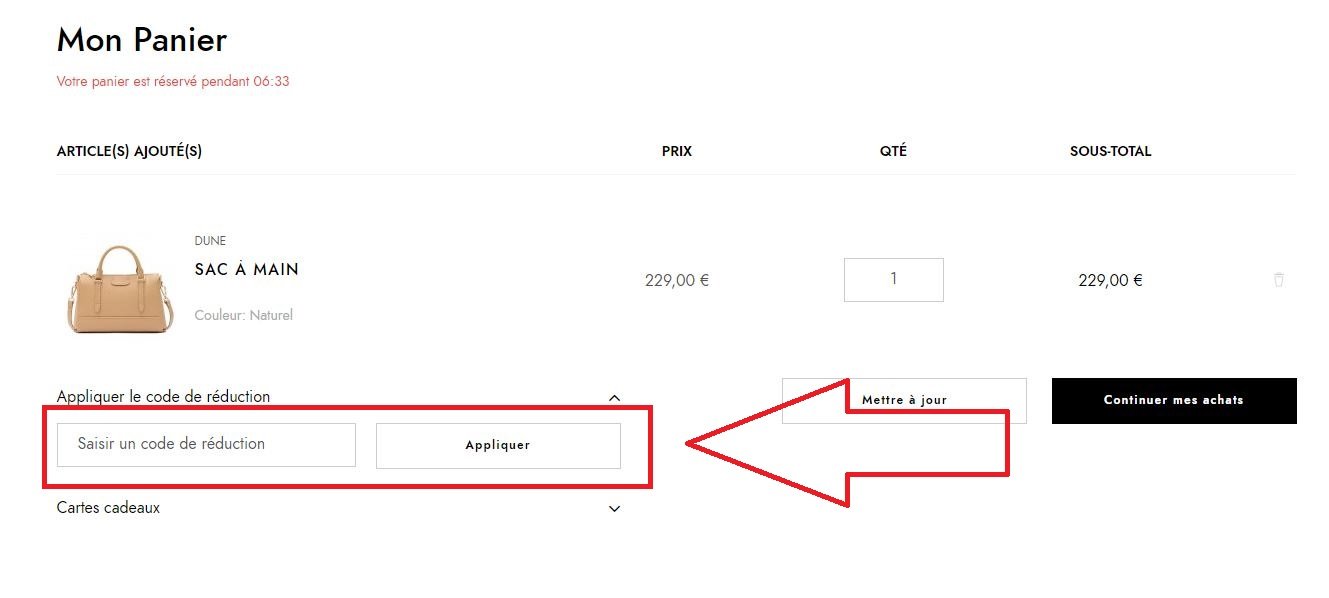 utilisation du code promo Lancaster