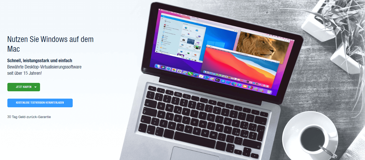 Windows for Mac von Parallels kostenlos testen oder sofort kaufen mit 30-tägiger Geld-zurück-Garantie