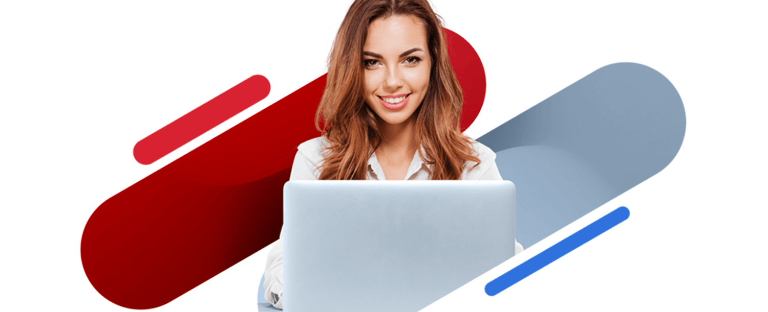 Parallels woman using laptop