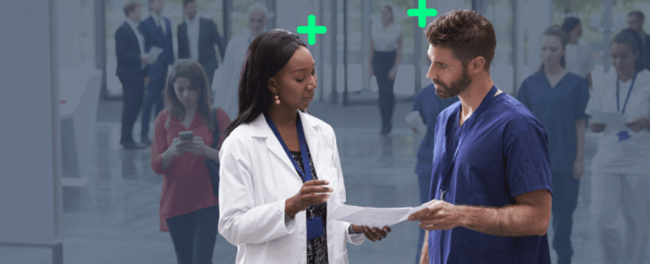 Pastest offers page banner featuring two doctors discussing a medical matter