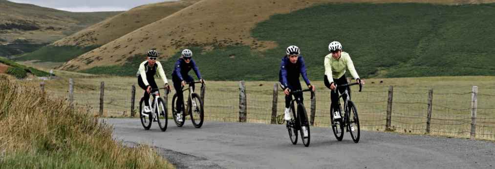 Pearson Banner Showing Four People Riding Bikes