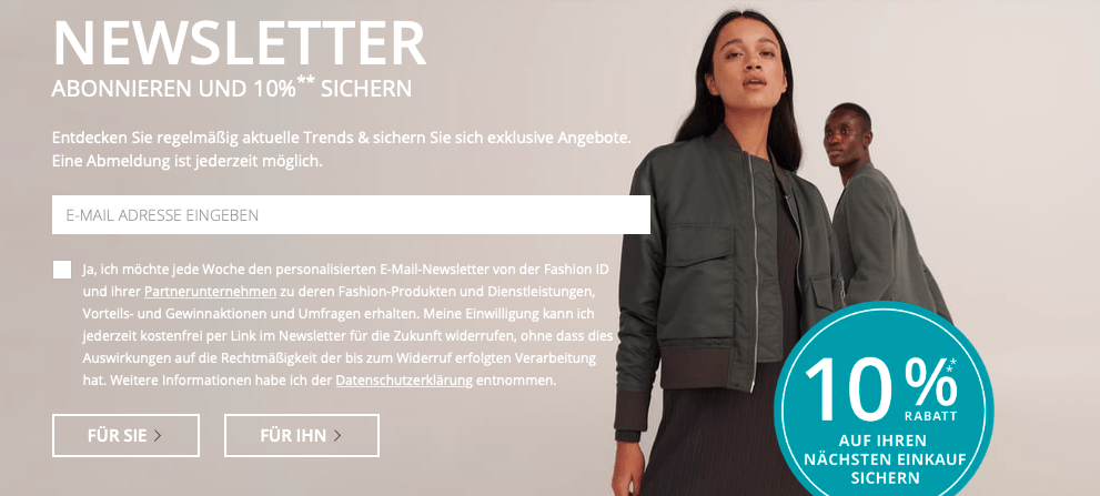 10 Prozent Gutschein mit dem Abonnement des Peek & Cloppenburg* Düsseldorf Newsletters