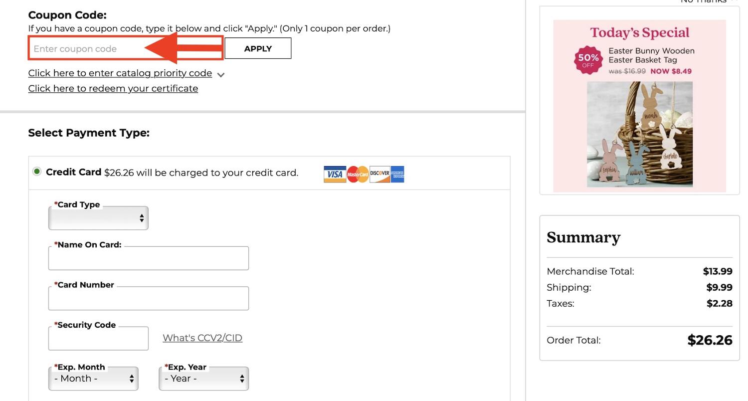Personalization Mall Coupon Code Box