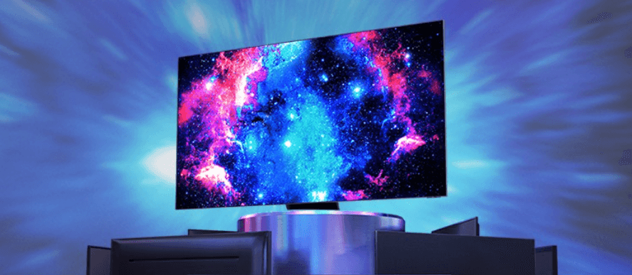 Peter Tyson ways to save banner - Flat screen TV on a podium in front of other models
