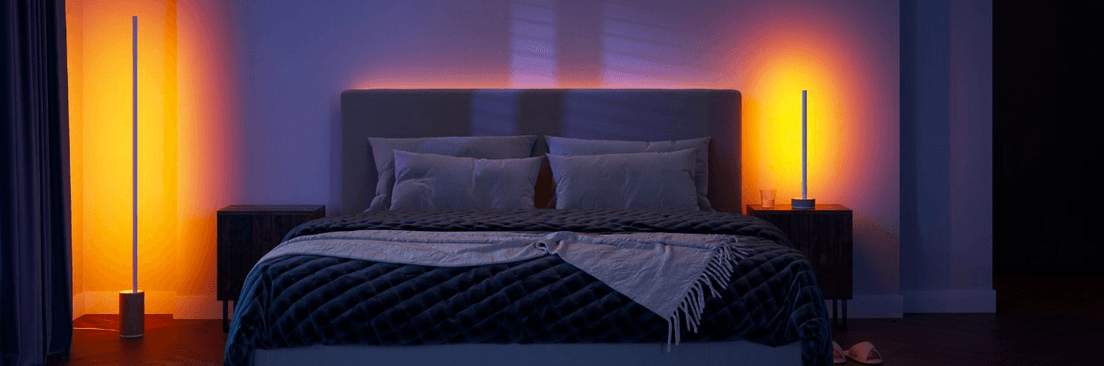 Gemütliche Philips Hue Beleuchtung im Schlafzimmer