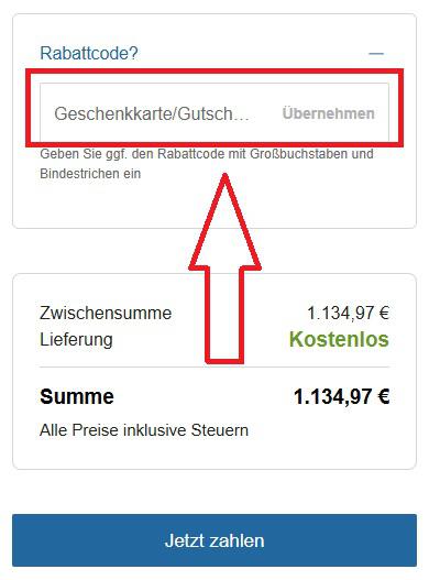 Screenshot vom Eingabefeld mit Hinweis darauf, wo du deinen Philips Rabattcode einlösen kannst