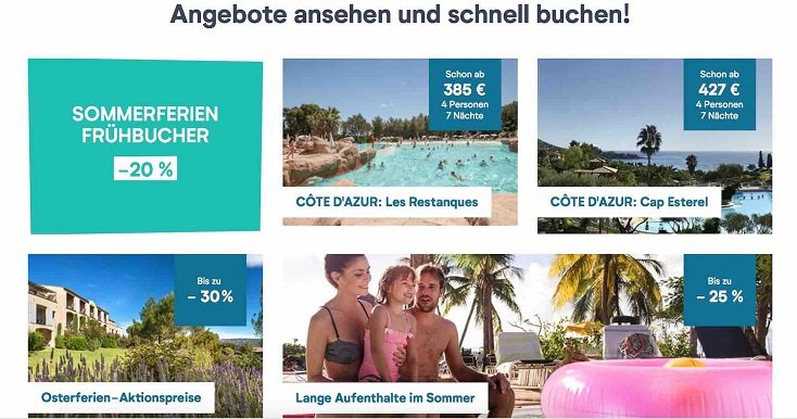 Übersicht aller aktuellen Pierre-&-Vacances-Gutscheine und Angebote für günstige Reisen im Reiseportal
