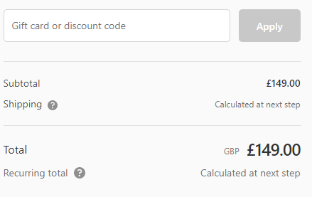 Pinter Discount code box on the checkout page