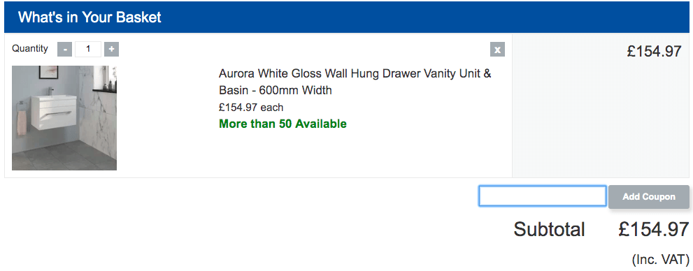 Plumbworld discount code input area