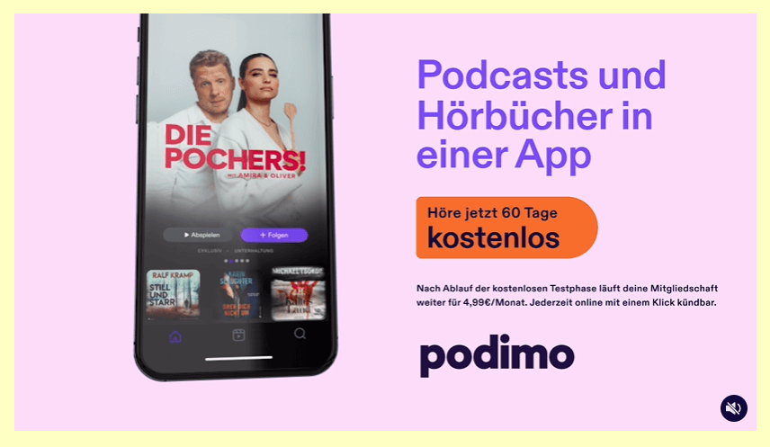 Smartphone mit Podcast “Die Pochers!