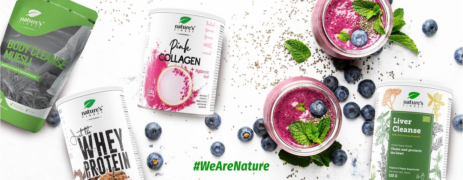 Pots de poudres, collagen et whey protein Nature’s Finest