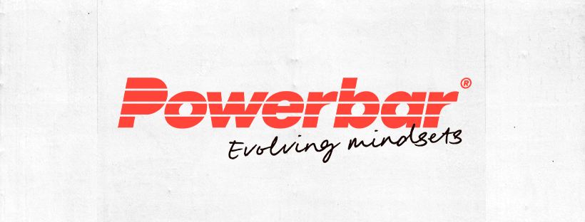 Banner für die Powerbar-Gutscheinseite mit Markenlogo und Slogan "Evolving mindsets"