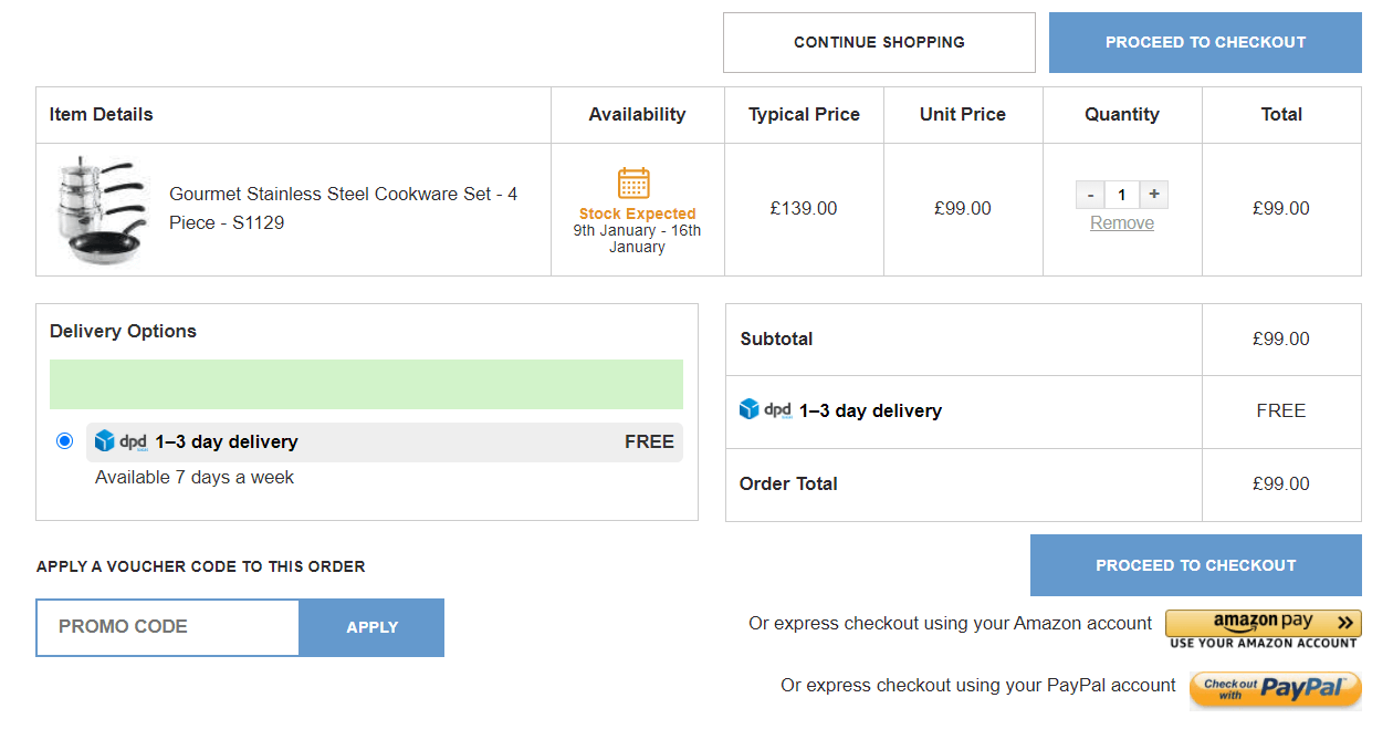 procook discount code application at checkout