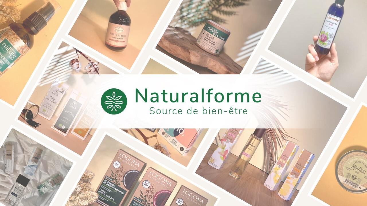 Produits Naturalforme avec logo et slogan