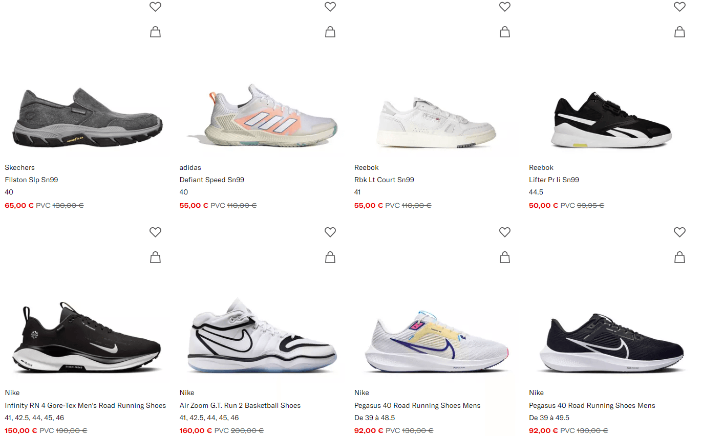 Promotions sur les baskets chez Sports Direct