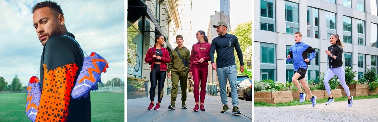 Männer, Frauen und Teenager in Puma Sportbekleidung
