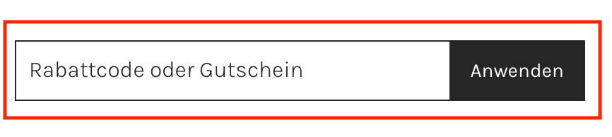 Eingabefeld für den PURELEI Rabattcode im Warenkorb