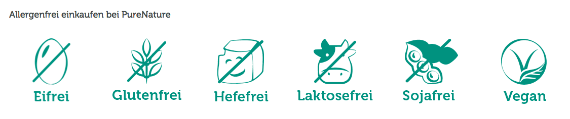 Shoppe Produkte frei von Allergenen bei PureNature im Online-Shop