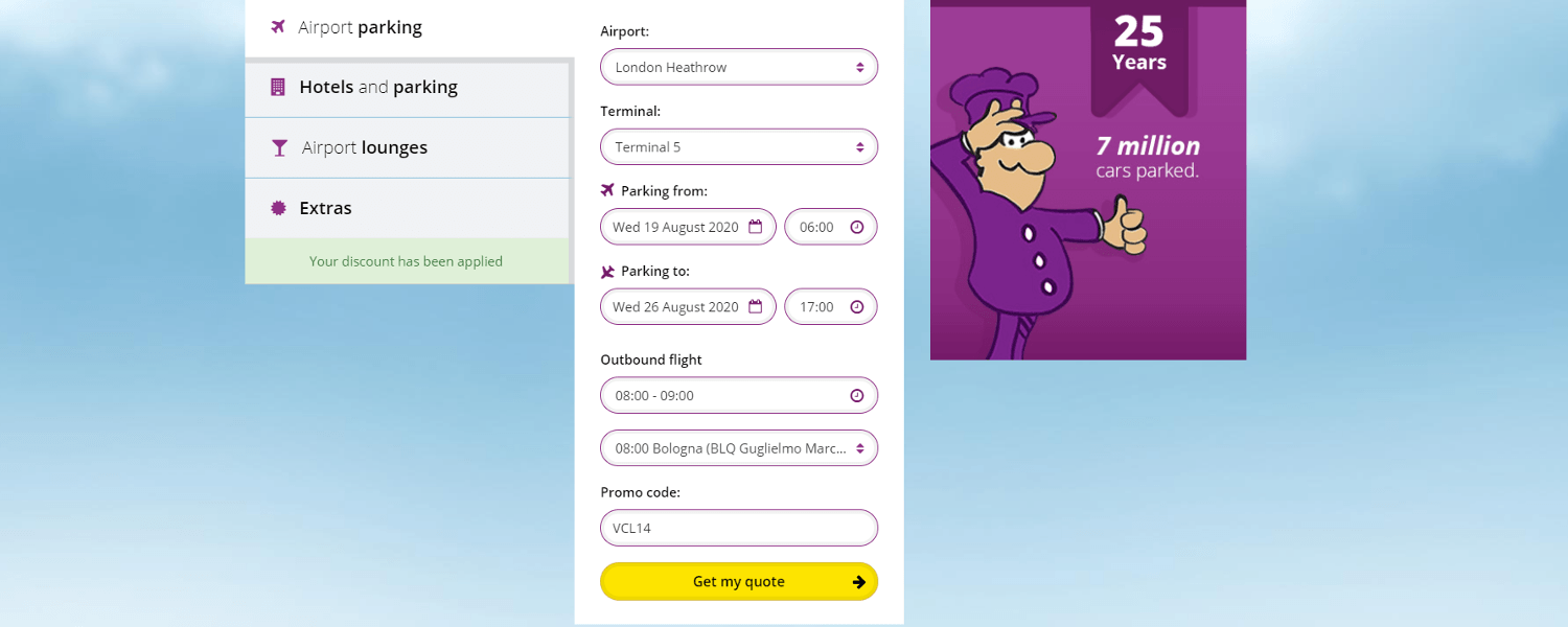 purple parking discount code redemption during checkout