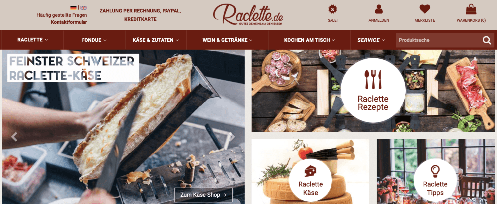 Finde alles für deinen perfekten Raclette Genuss im Online-Shop von RACLETTE.de