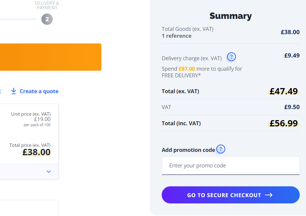 RAJA discount code redemption box