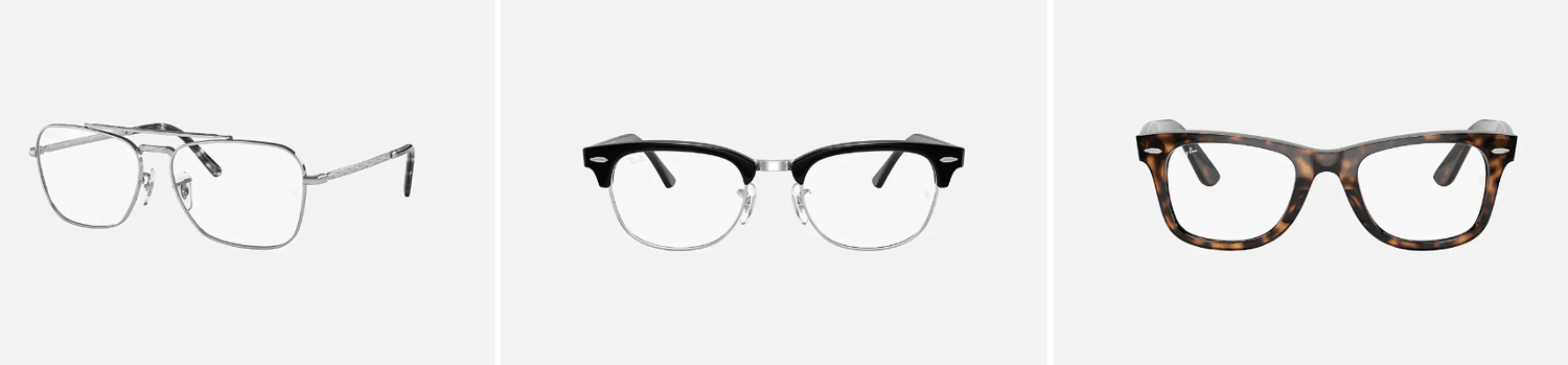 Ray-Ban eye glasses - three styles of frames